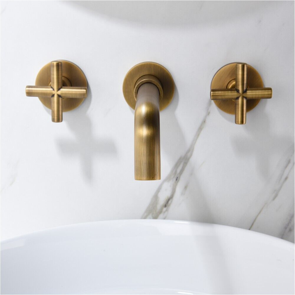 Bathroom Faucet Wall Mounted Bathroom Sink Faucet (bronze) (brass)