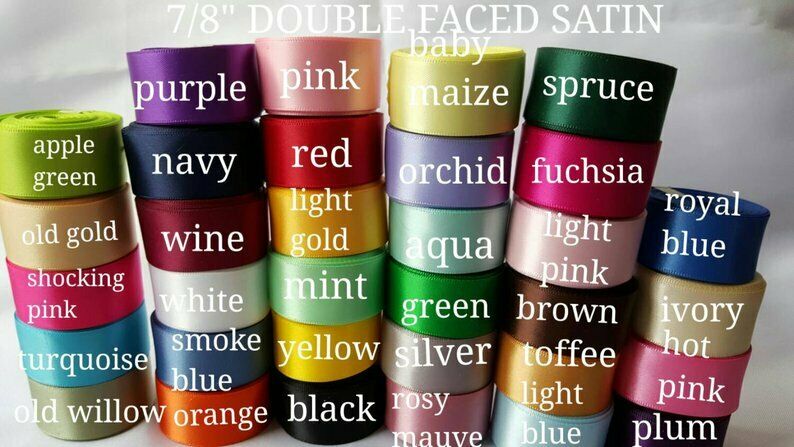 Wholesale Double Faced Satin 7/8" Wide 5 Yards You Pick Color Wholesale Ribbon
