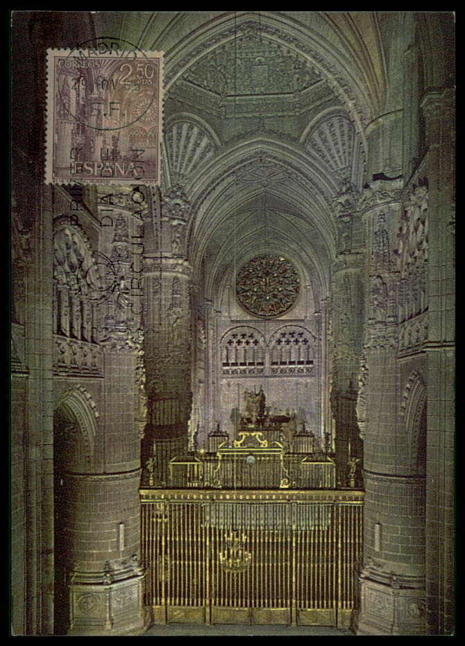Spain Mk 1965 Burgos Cathedral Catedral Carte Maximum Card Mc Cm Dt94