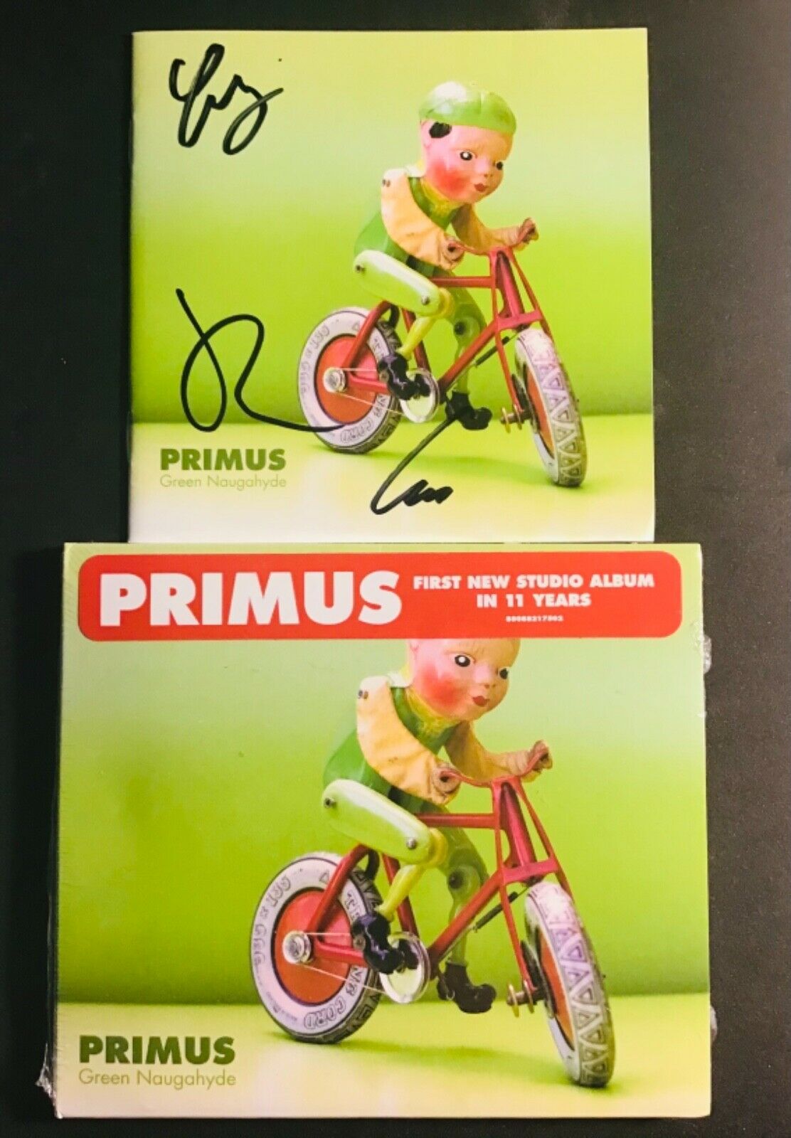 Primus Green Naugahyde Band Signed Autographed Cd Les Claypool Lalonde Lane