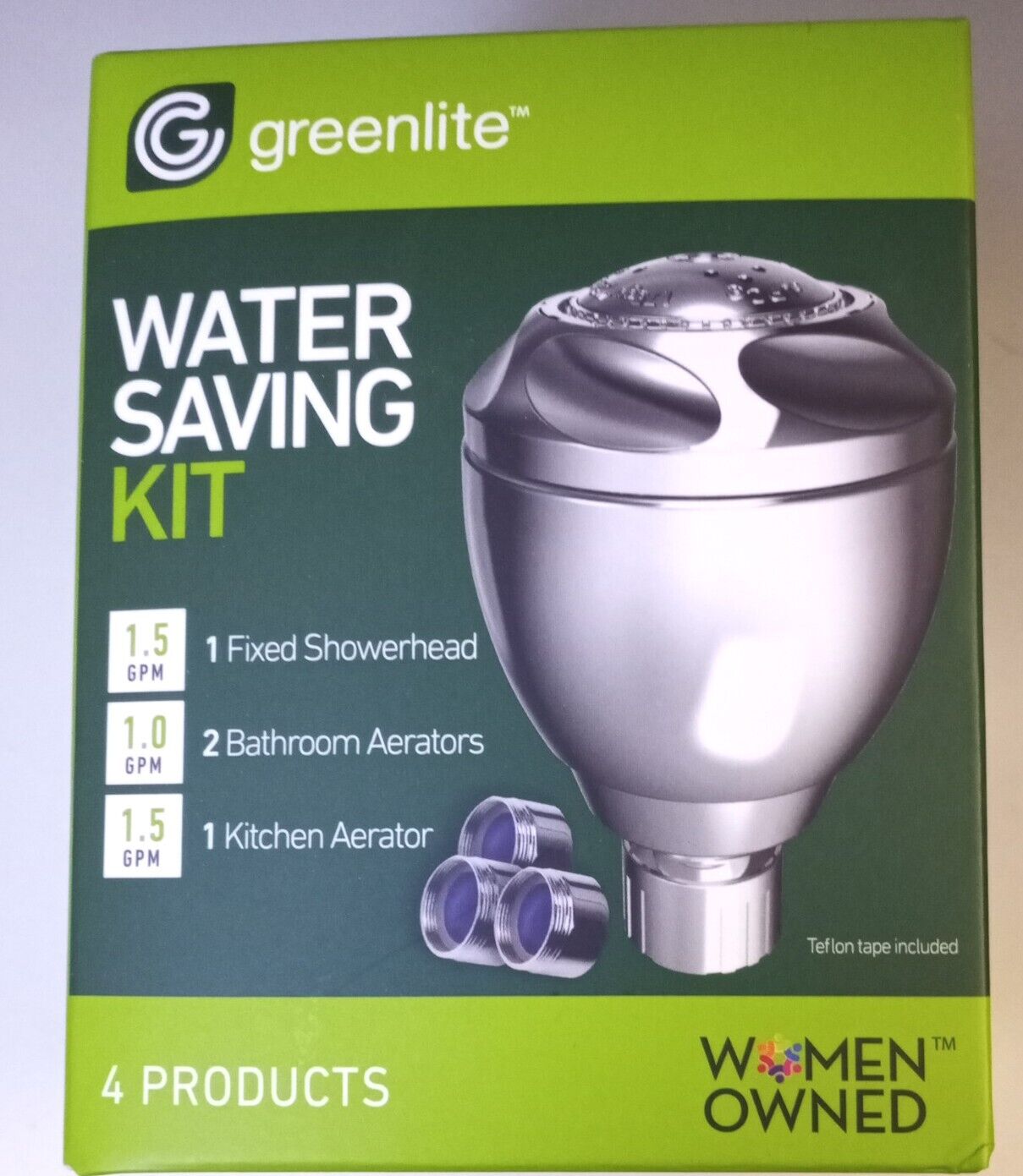 Greenlite Water Saving Kit Fixed Shower Head, Bathrm Aerators,kitchen Aerator
