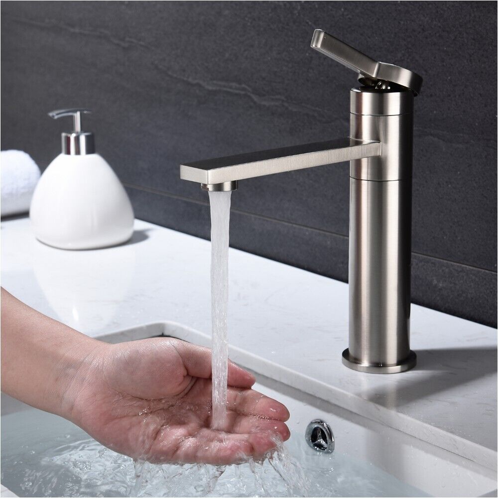 Single Handle Sink Vanity Bathroom Faucet (brushed Nickel) (stainless Steel)