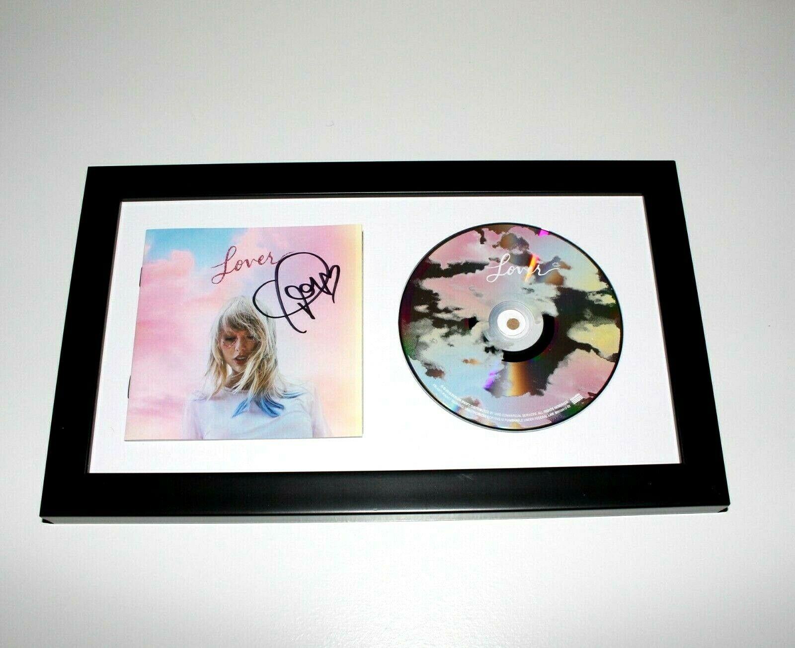 Taylor Swift Signed Framed Lover Cd Album Cover Coa Proof 1989 Folklore Evermore